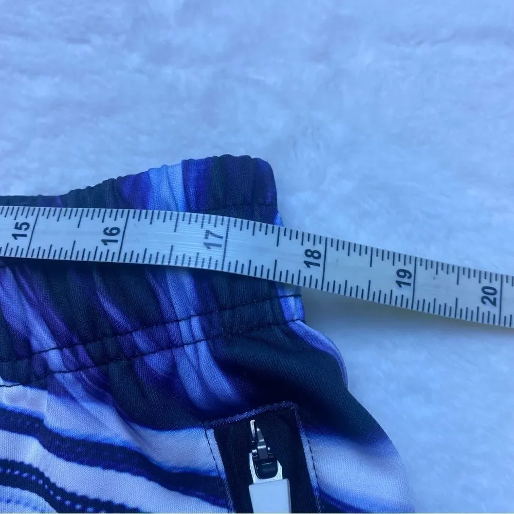 Paper Planes Blue and White Marble Design Board Shorts Size XL